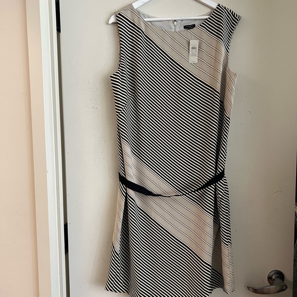 Ann Taylor Striped Dress with Attached Belt NWT - Picture 3 of 6